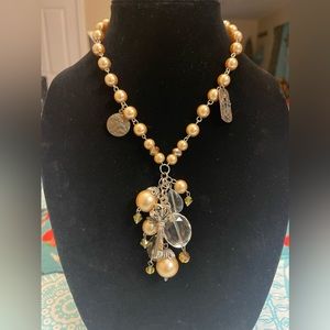18 1/2” long gold pearl necklace